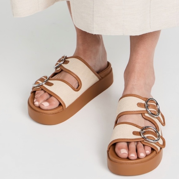 NWOT RAG & BONE GEO LEATHER PLATFORM SANDALS - Picture 1 of 7